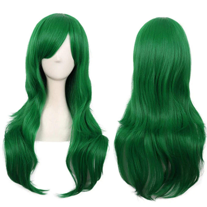

70cm Green Straight Bangs Cosplay Wig Sexy Woman's Costume Party full Hair Wigs