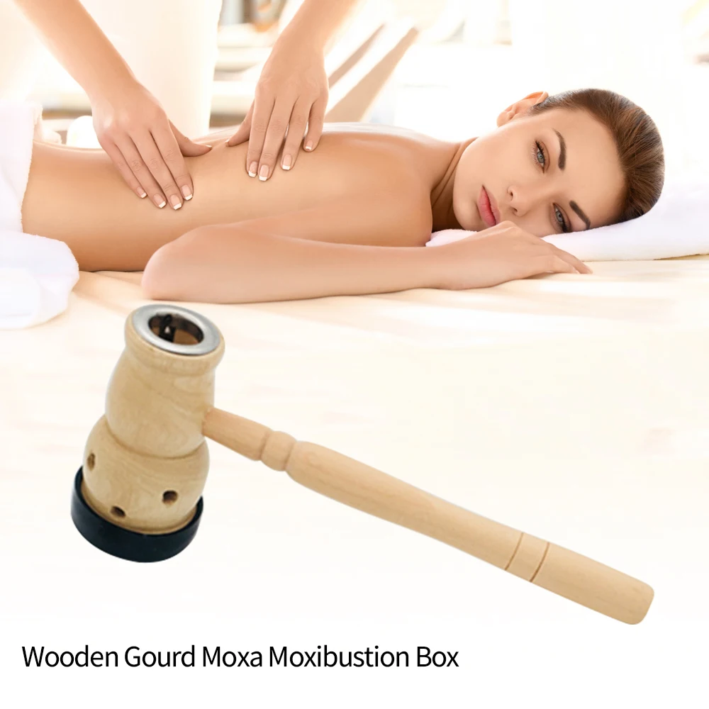 Moxa Mugwort Moxibustion Box Wooden Gourd Device Massage Burner Roll Set Wormwood Artemisia Acupuncture Tools