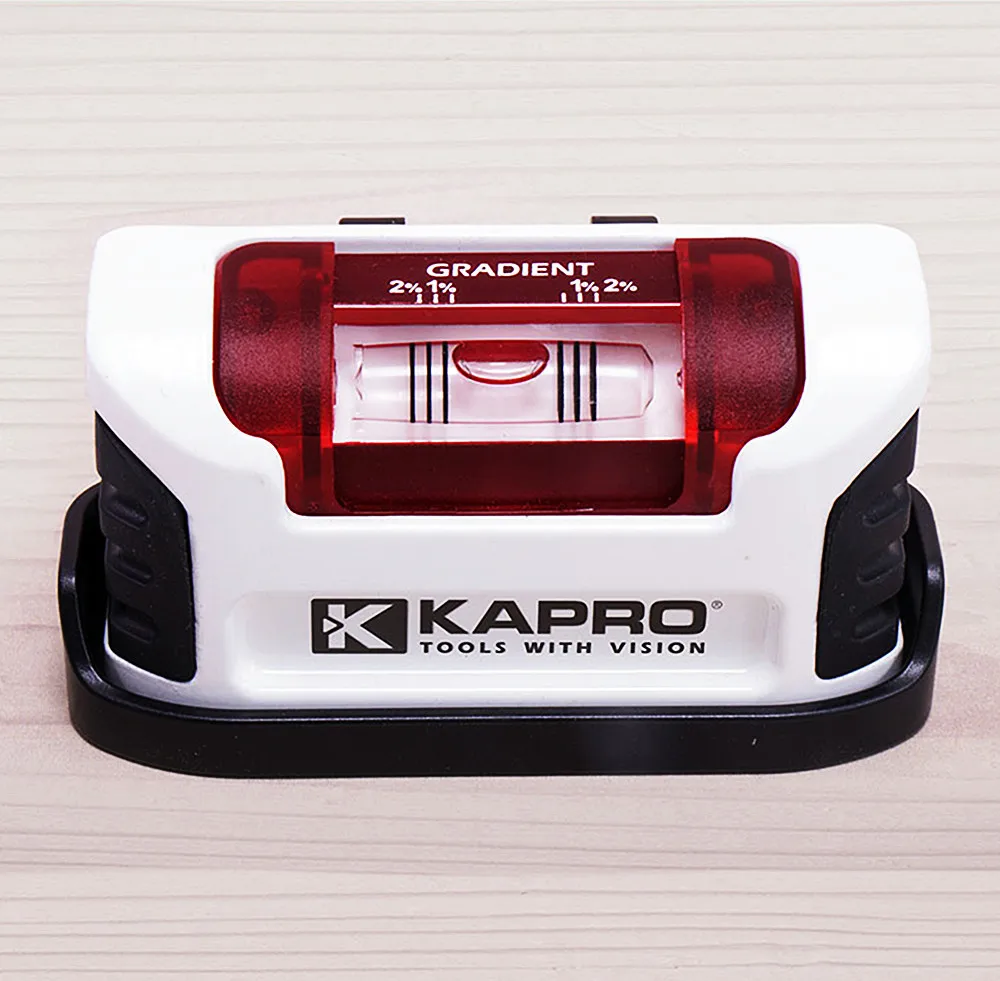 Kapro 10cm riemclip magnetisch gegoten aluminium bellenniveau rood zicht hoge precisie constructie waterpas nivelleringstool