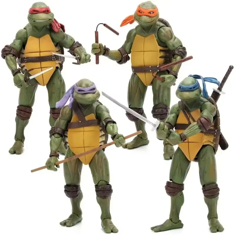 Hot 16cm Neca Figure 닌자 거북이 애니메이션 피규어 1990 영화 버전 한정판 입상 컬렉션 탁상 장식품 모델