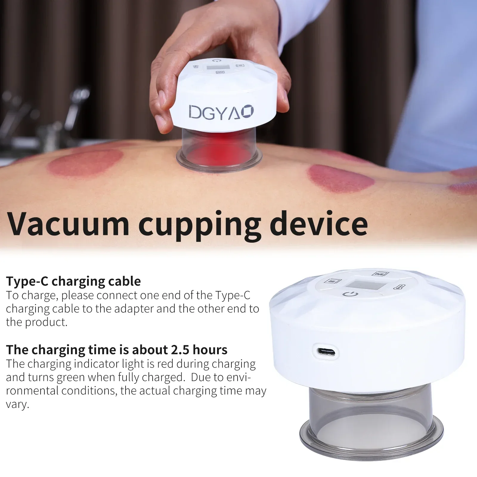 Adjustable 3-in-1 Red Cupping Therapy Equipment 4-mode Intelligent Dynamic Cupping Massager with Remote Control