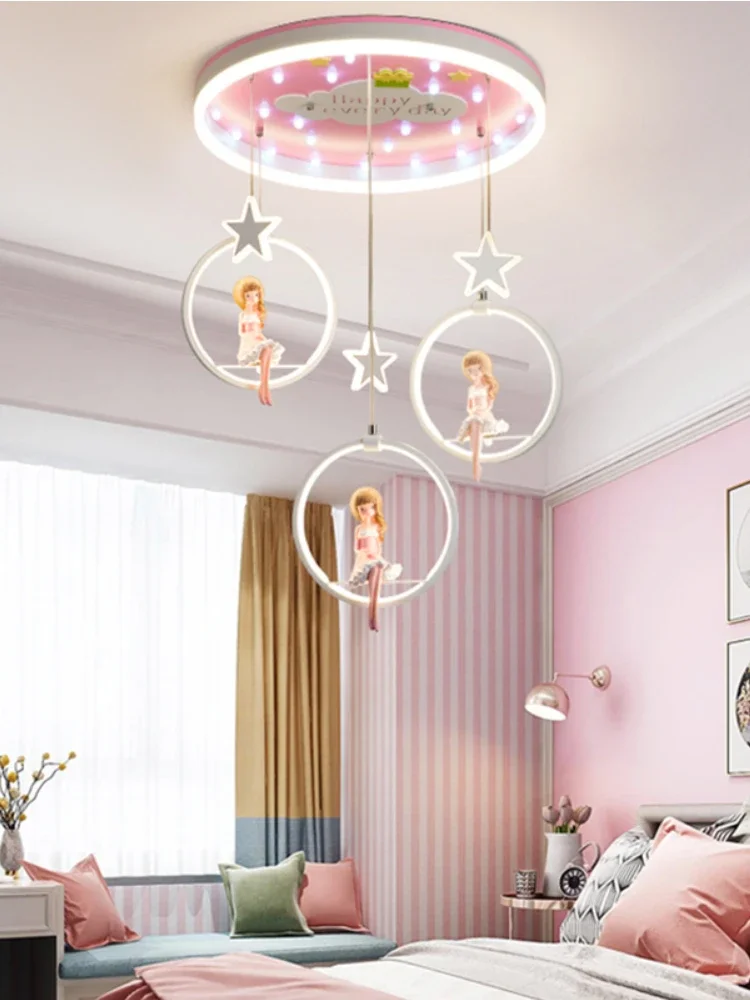 Modern Girl Home Decoration For Bedroom Ceiling Lamps Interior Lighting Pink Smart Led Chandeliers lndoor Lighting Dinning Room