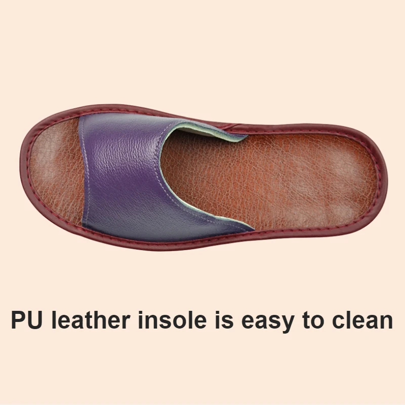 Big sizes Genuine Cow Leather Slippers Homes in indoor slipper summer open toe sandals men women elderly casual Slides shoes