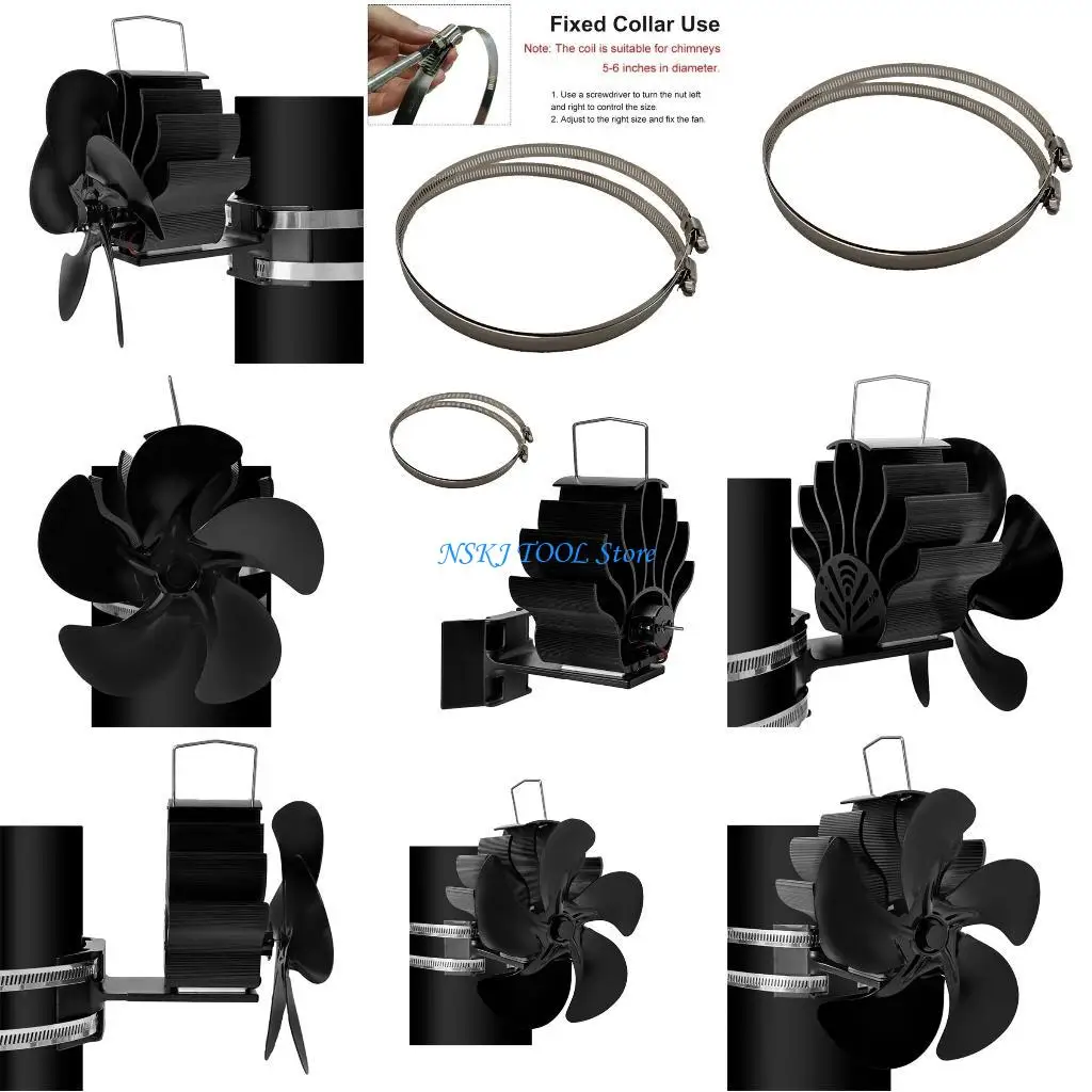 

L8RC Стильный тепловой вентилятор с нагреванием вентилятора для вентилятора для дровяной плиты в режиме реального времени не