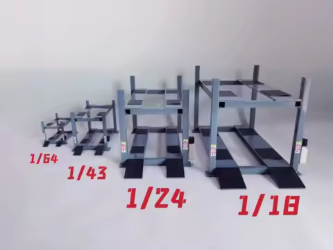 Quality Grey Handmade Model Car Diorama Lift 1:64 1:43 1:24 1:18 Double Single Deck Garage Scene Static Stand