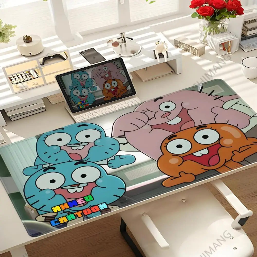 

Mousepad Office HD Print The Amazing World of Gumball Large Deskmat Non-Slip Keyboard Pads Pc Cabinet Cute Carpet Mouse Pad