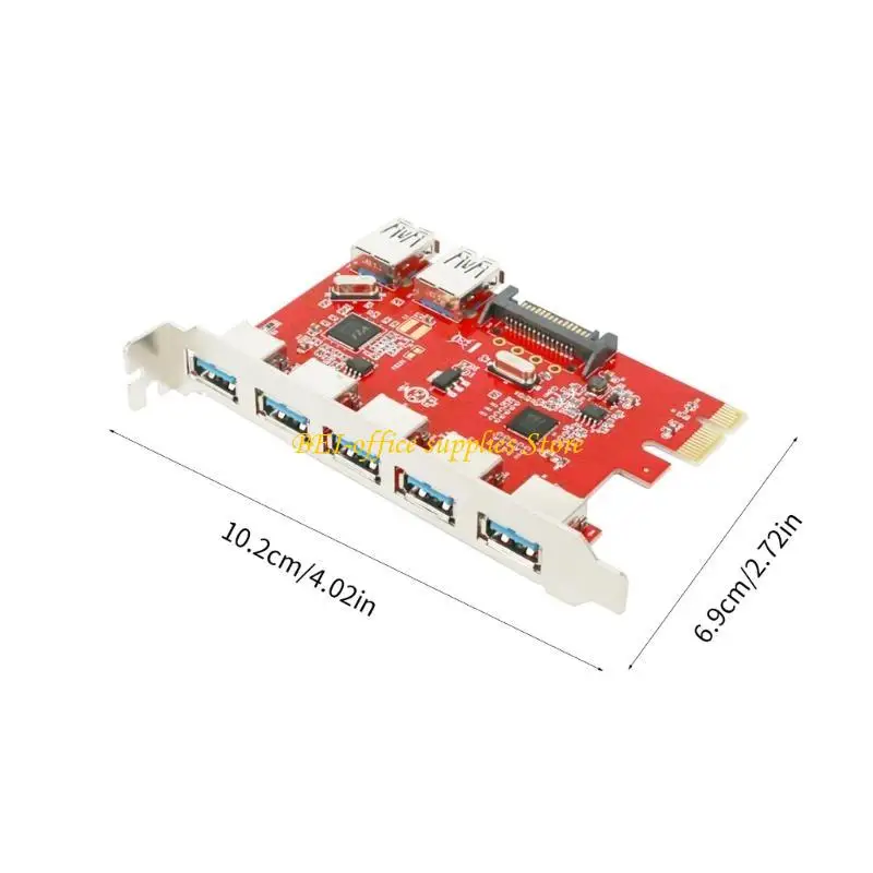 A9LC 7 PORT USB3.0 إلى بطاقة محول توسيع PCIE قم بتوصيل أجهزة متعددة في وقت واحد بنقل بيانات 5 جيجابت في الثانية