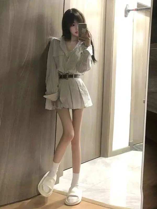 Koreanischer Sle Sweet And Spicy Polka Dot irt Dr Damenrock Frühling Herbst Saison A-Linie Silhouette Long Sve