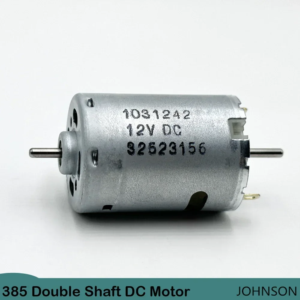 JOHNSON 1031242 DC 6V-24V 12V RS-385 Dual Output Shaft Micro Motor 13400RPM High Speed Carbon Brush Mini 28mm Electric Motor