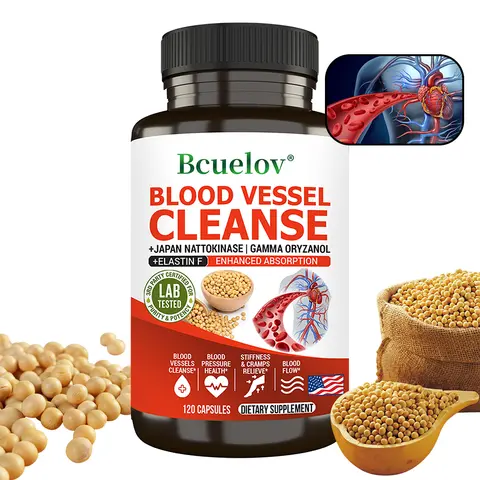 Vascular Cleansing Supplement, Vessels and Cardiovascular Health, Blood Flow, for Clean & Flexible Blood Vessel, 120 Capsules