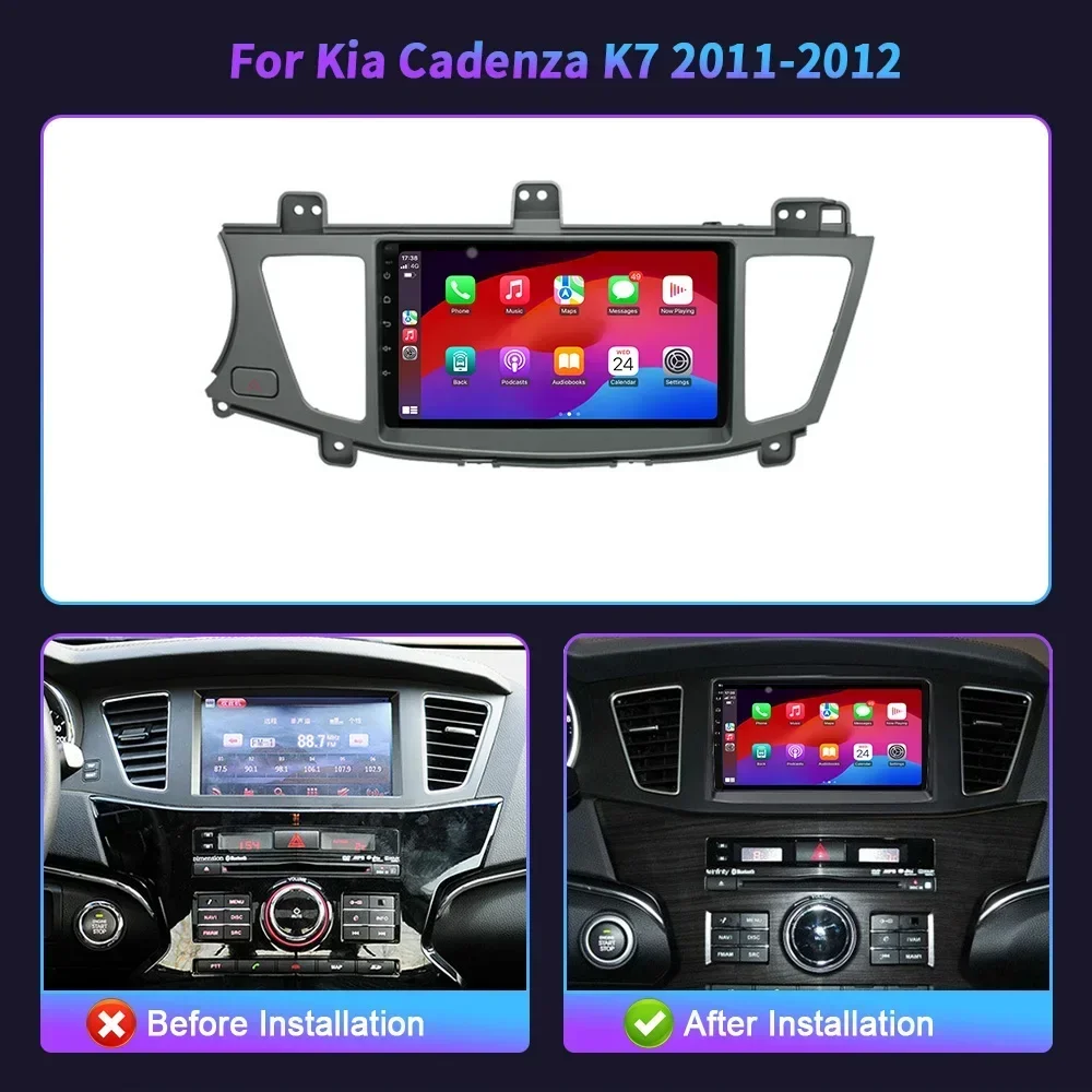 For Kia Cadenza K7 2011-2012 Android 13 Car Radio Multimedia CarPlay Video Player GPS 4G WIFI Head Unit Audio Stereo screen