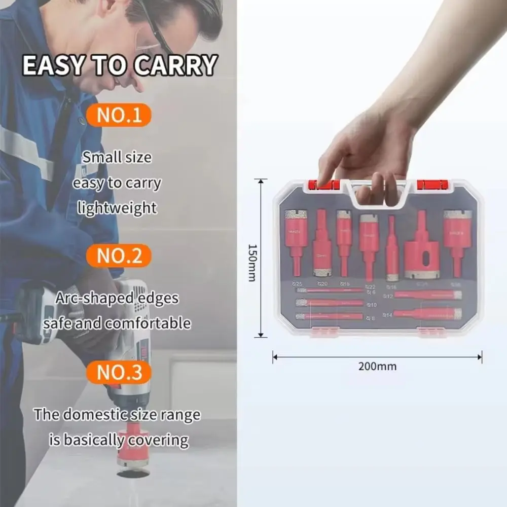 

6-35 мм алмазное сверло для отверстий с алмазным покрытием M10, открывалка для отверстий в плитке, высокое качество, шлифовальная головка, открывалка для сухих отверстий