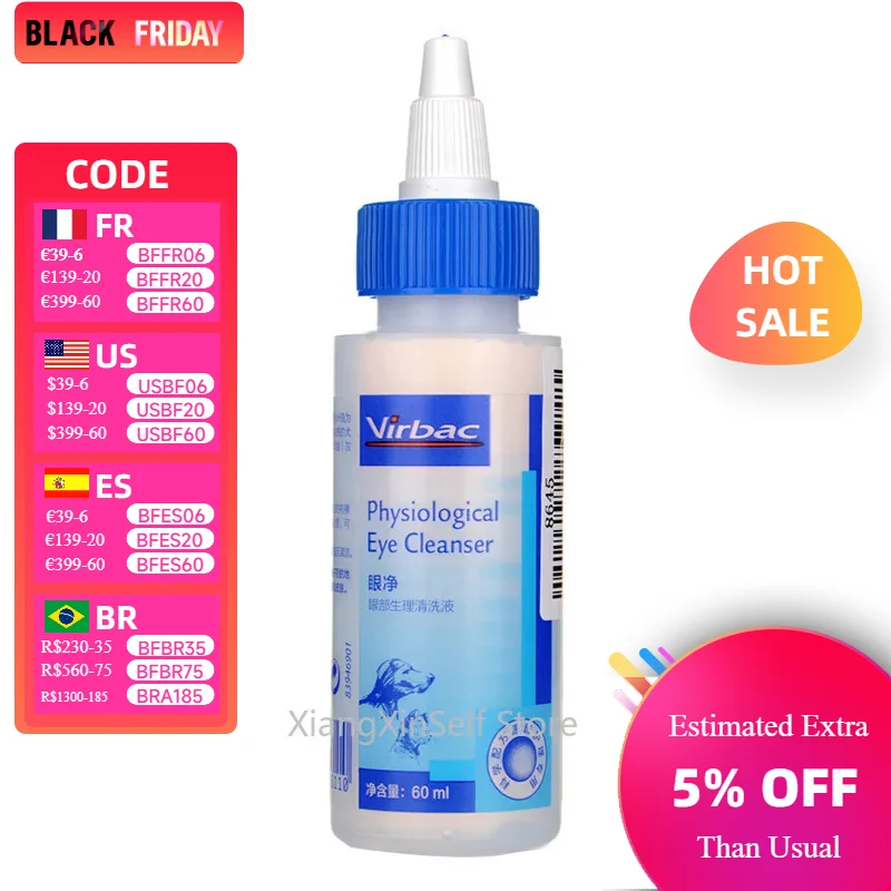 60ml Physical Eye Cleanser for Cats and Dogs Mild, Safe and Non-irritating Drops Pet Eyes Lotion Health Care Supplies