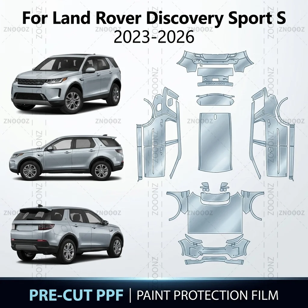 Film de protection de peinture (PPF) transparent auto-cicatrisant en TPU de 8,5 mils, prédécoupé pour véhicule complet, pour Land Rover Discovery Sport S 2023-2026