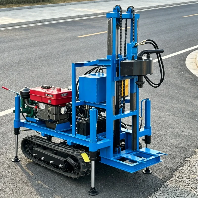 Customized Water Well Drilling Rig for Mountain and Field Drilling, Water Intake Machinery Adapted to Gravel & Rock Stratum