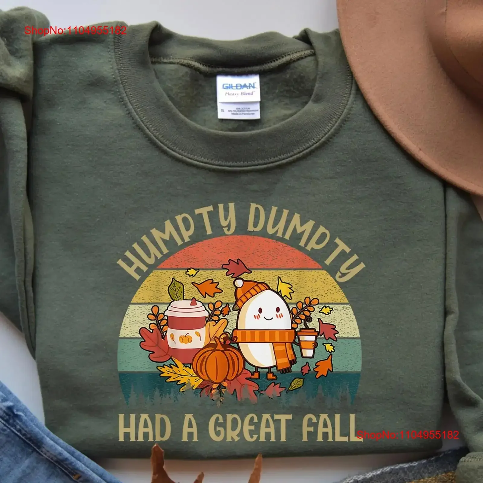 

Humpty Dumpty Had A Great Fall SweaT футболка уютная осень для женщин винтажная стираная уличная одежда с рисунком удобная универсальная