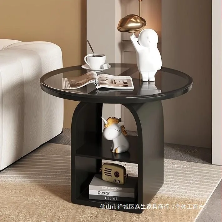 

Дизайнерский прикроватный столик из кованого железа в стиле легкой роскоши, приставной шкафчик к дивану для гостиной, маленький кофейный столик, домашняя полка C