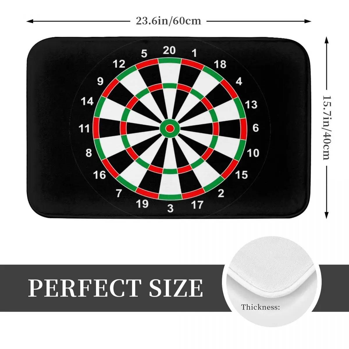 Dart Board Arrow Target Bath Mat Game Absorbent Toilet Pad for Shower Home Entrance Non Slip Foot Mat Pattern Bathroom Mats