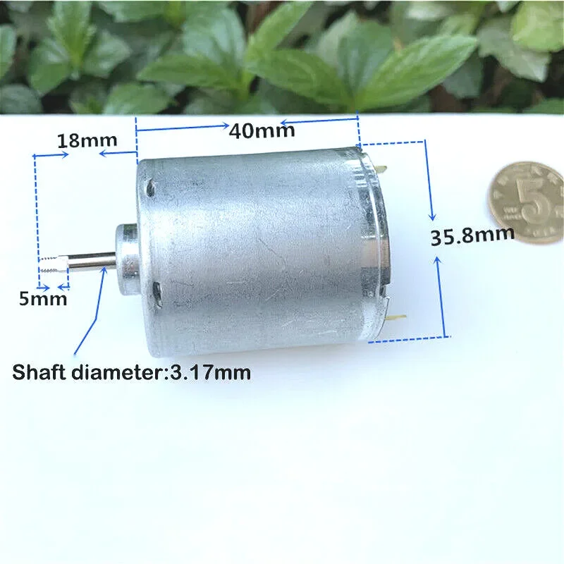 DC3.7V 5V 6V 20000RPM High Speed Carbon Brush DC 535 Motor Micro Mini Round 35.8mm Threaded Shaft  Toy Model Technology