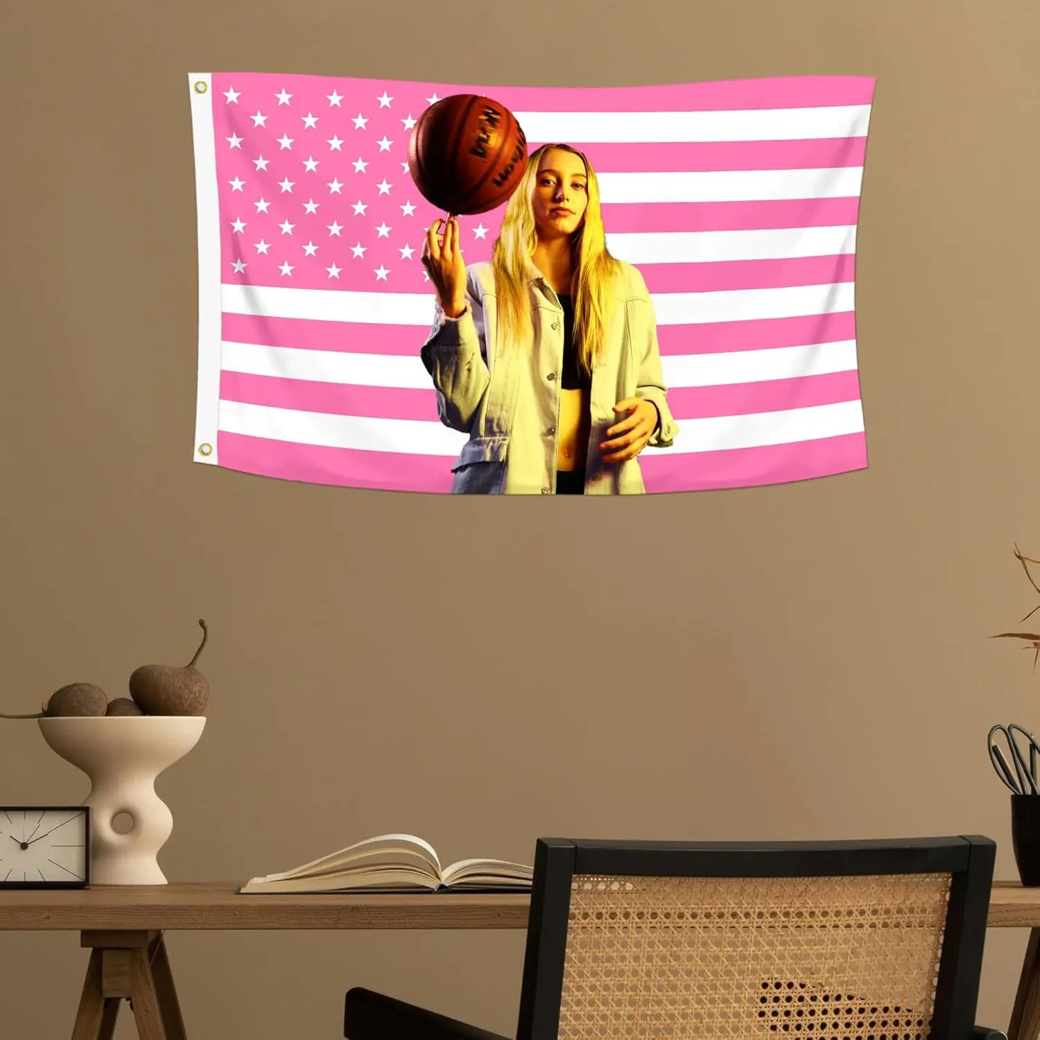 Paige Bueckers Decorative Flag Tapestry 2D Print with Brass Grommets Indoor Outdoor Dorm Decor