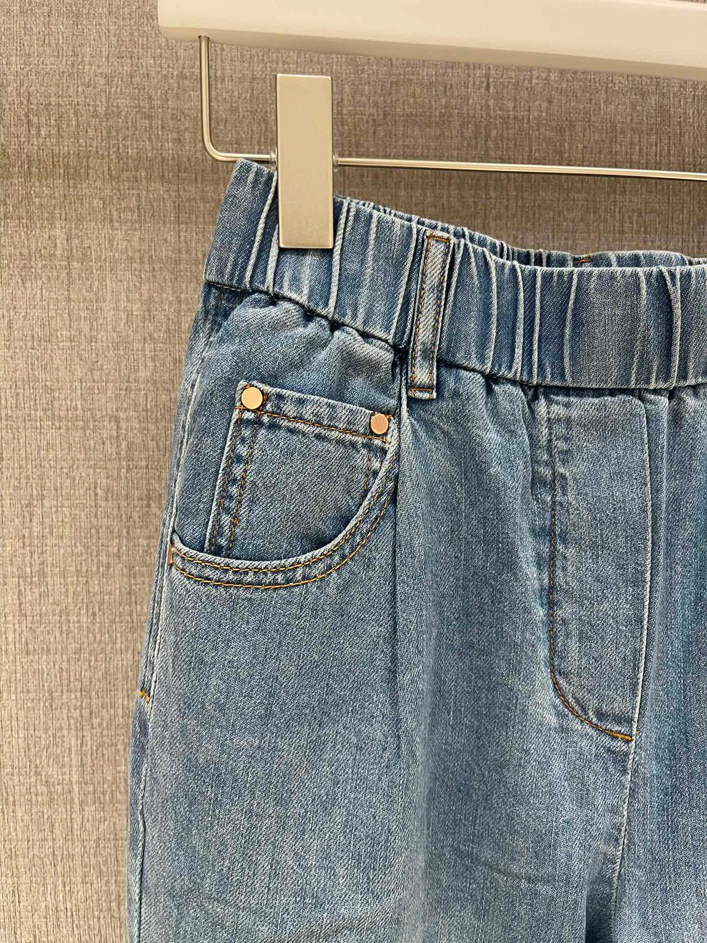 Casual stretch denim elastic waist jeans