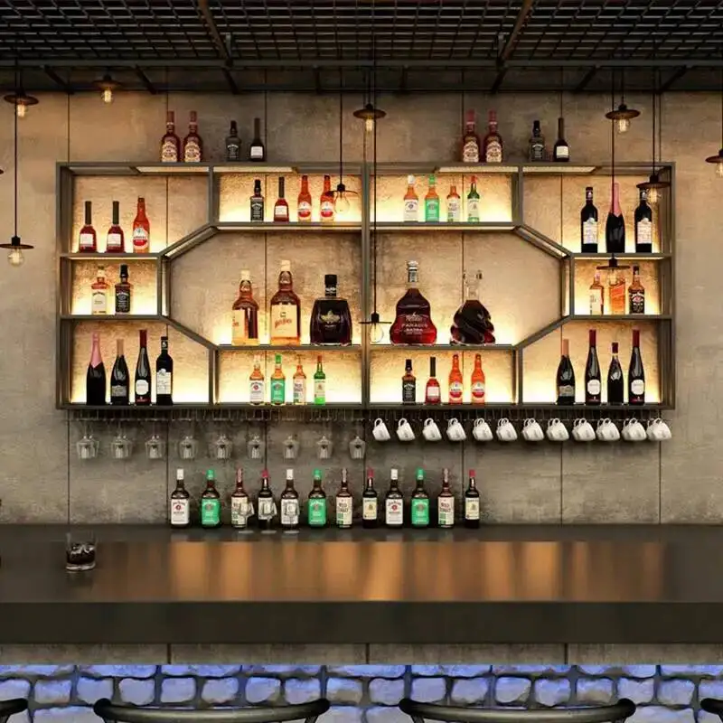 Accent Light Display Cabinet Showcase Shelf Nordic Drinks Alcohol Cabinets Wine Entertainment Glas Vitrinenschrank Bar Furniture
