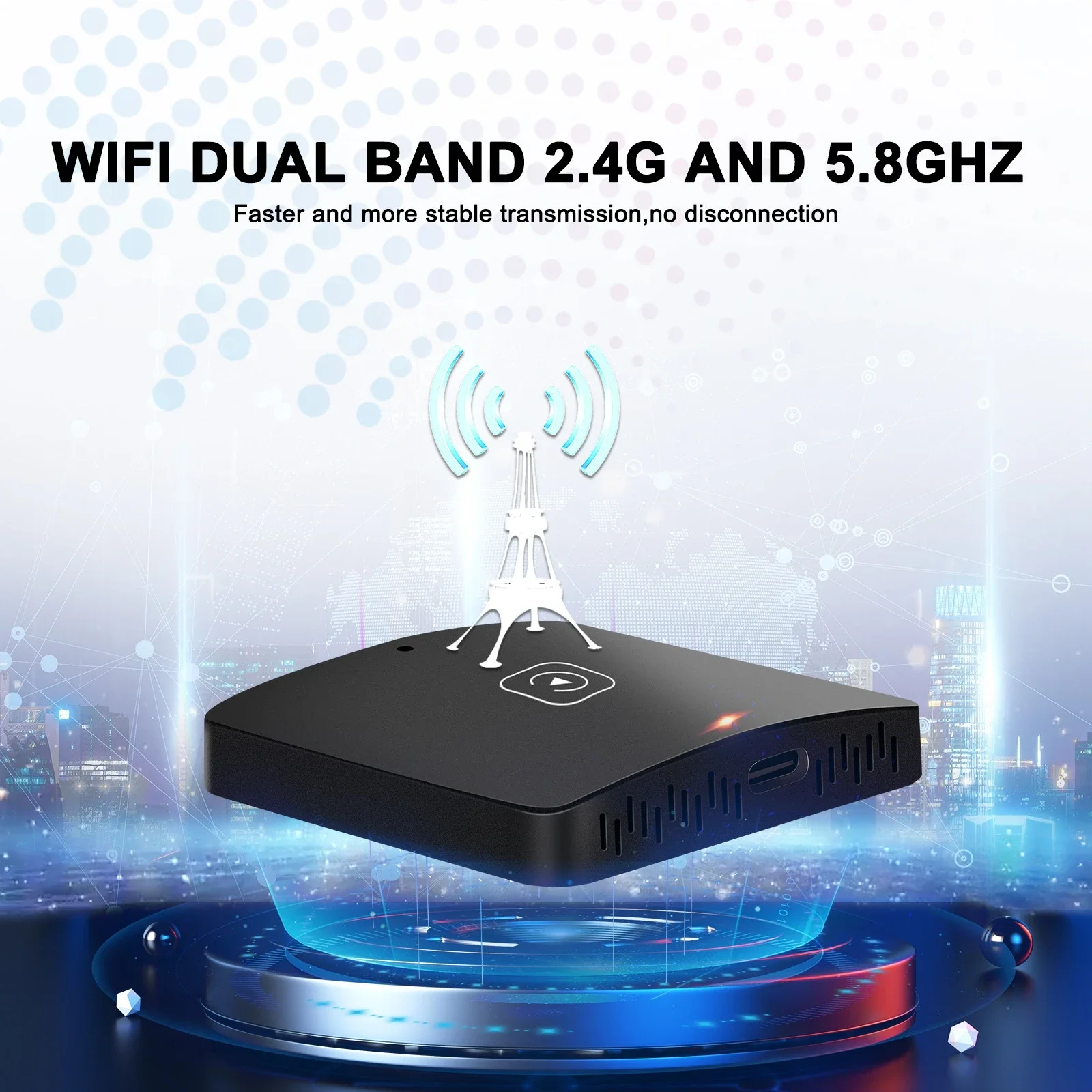 Wired To Wireless Carplay Mobile Internet Car Machine Intelligent Box AUTO Adapter, Fast Transmission Compact and Portable