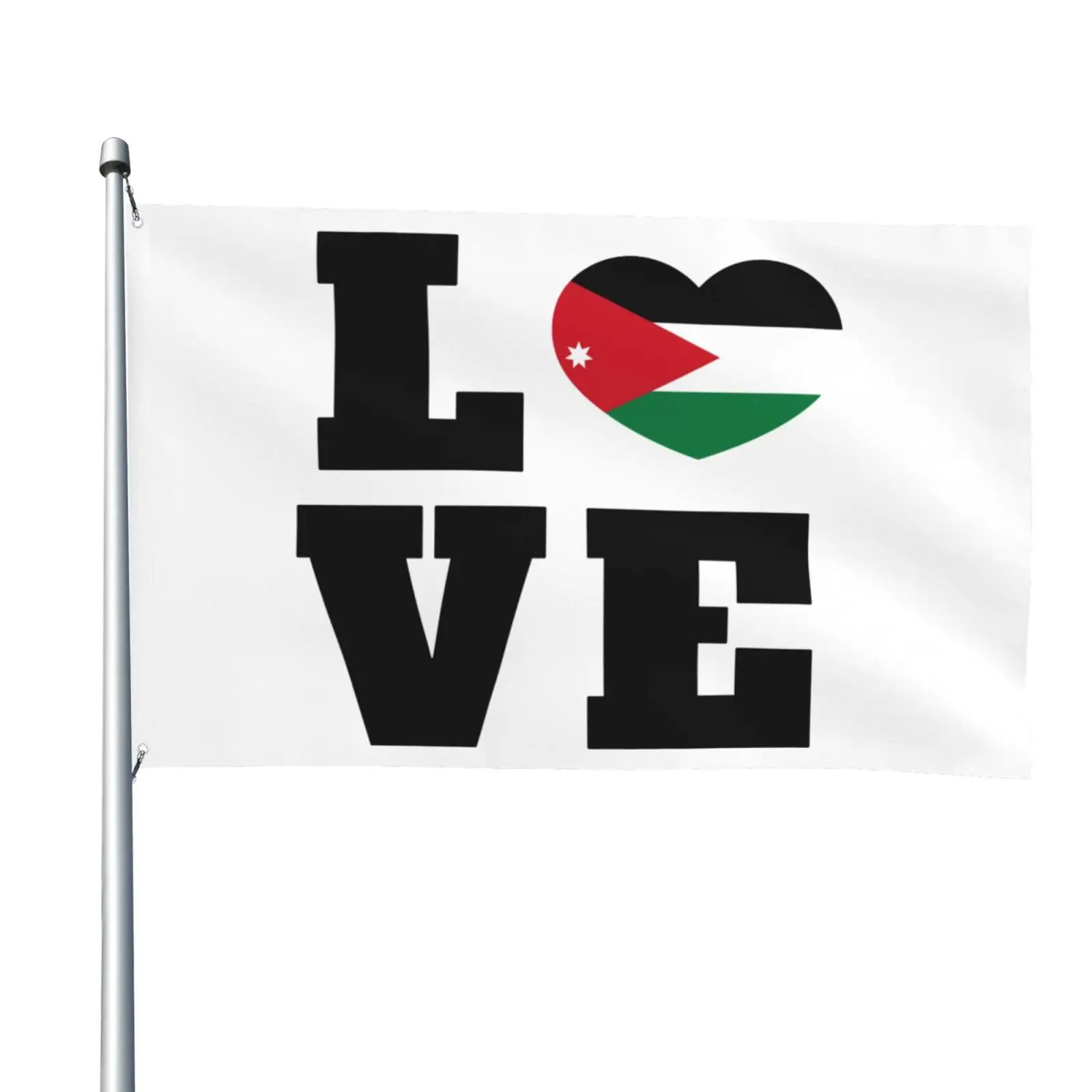 Flagnshow 100% Polyester Love Jordan Flag Jordanese Heart Flag