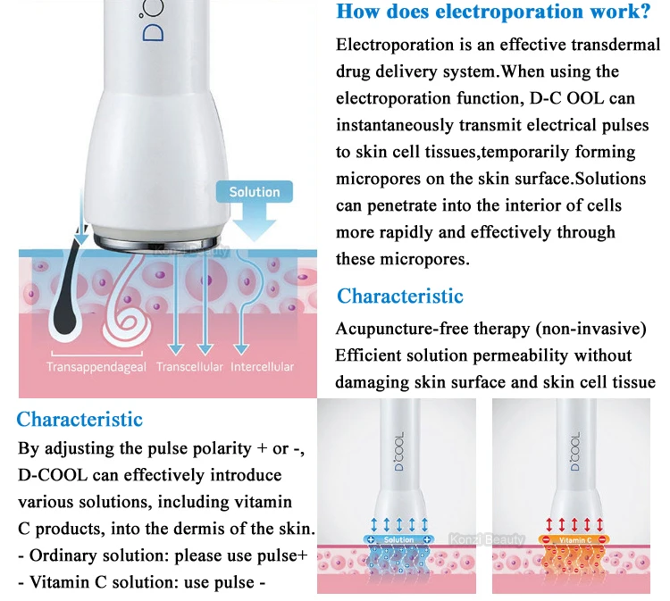 NEW Dcool Portable Cool + Hot + EMS For Skin Tightening Anti Puffiness Facial Electroporation Machine Beauty Device