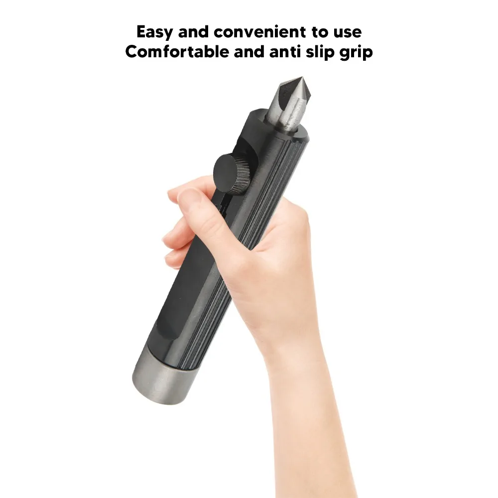 3/16" to 1/2" Tubing Metal Deburring Tool Retractable Cutter Tip Lockable Brake Line Deburring Tool Inner & Outer Deburr - view 2