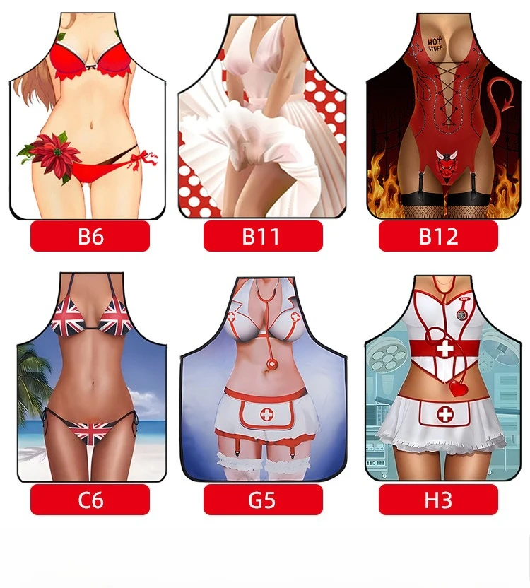 

Новинка 2024, сексуальный женский фартук, забавный подарок для одной вечеринки, универсальный мужской и женский фартук для барбекю, кухни, новинка