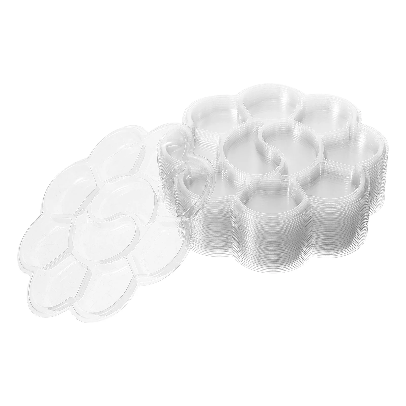 

50 шт. пигментные прозрачные тарелки, лотки для красок для палитры живописи, акварельные пластиковые палитры, детское масло