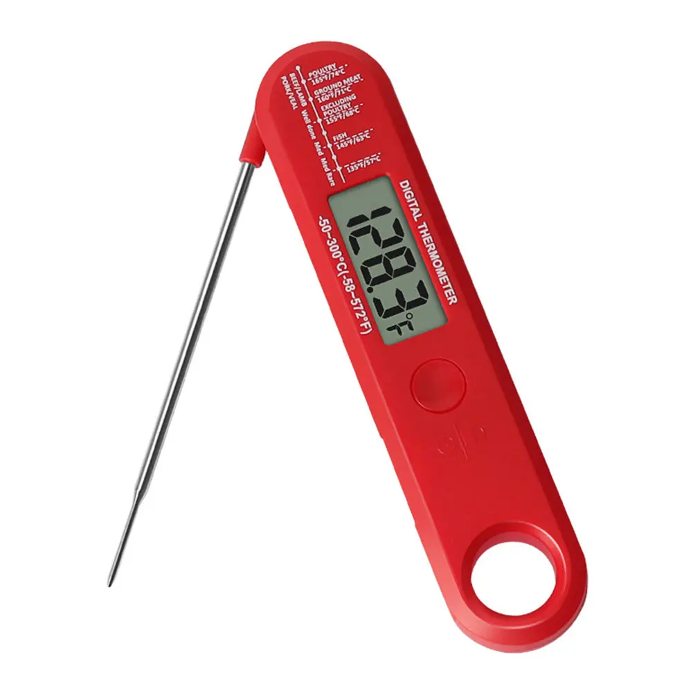 Digital Food Thermometer Instant Read Cooking Thermometer with Foldable Probe Oil Thermometer for BBQ Turkey Candy Liquids Beef