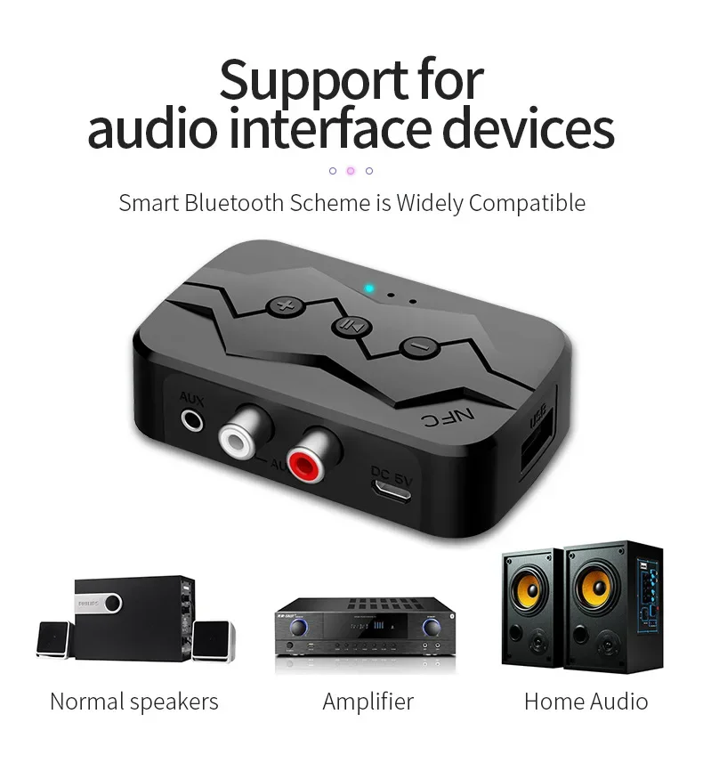 

M23 2 in 1 Wireless 5.0 Bluetooth Transmitter Audio Receiver Wireless BT 5.0 Audio Adapter with NFC for Computer Laptop TV PC