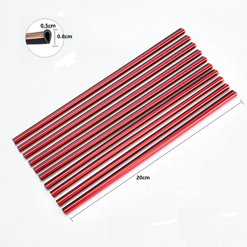 10Pcs Car Air Conditioner Outlet U Shape Moulding Trim Decor Strips 20cm Car Door Edge Corner Protector Car Styling