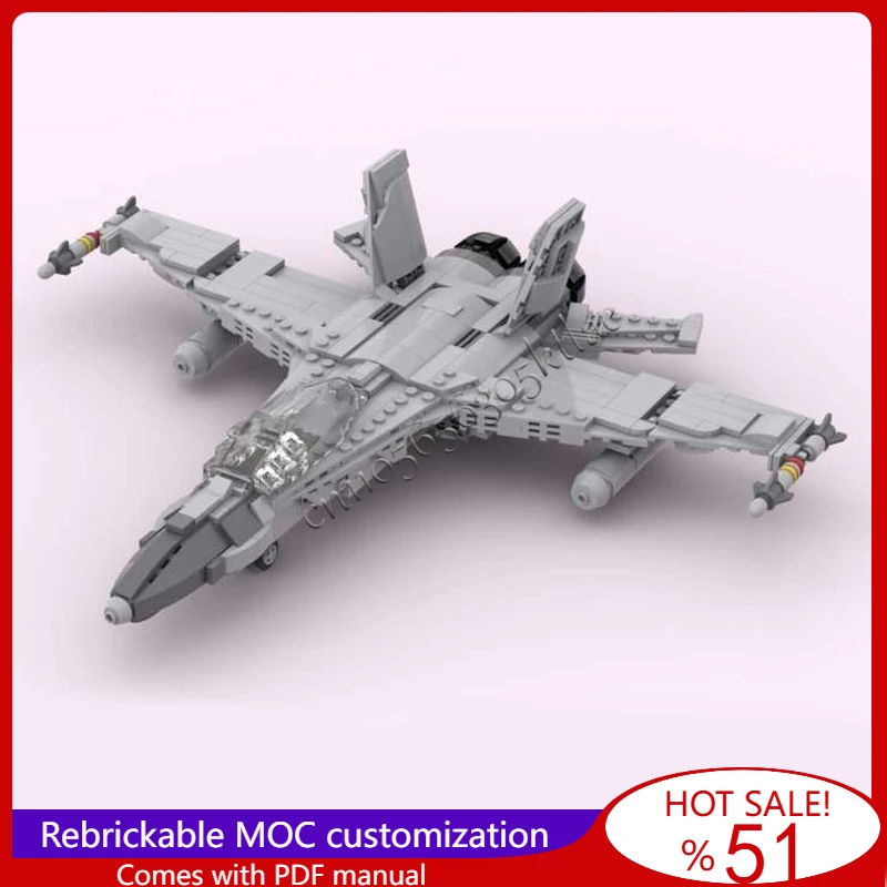 466 peças f A-18 modelo de jato de combate moc blocos de construção tijolos diy montagem criativa brinquedos para crianças surpresa presentes de natal