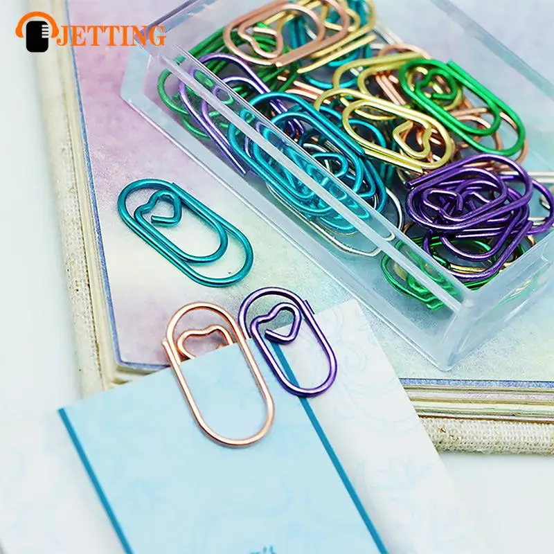 50 PCS Mini love Notebook Bookmark binder Paperclips Accessories Paper Clips