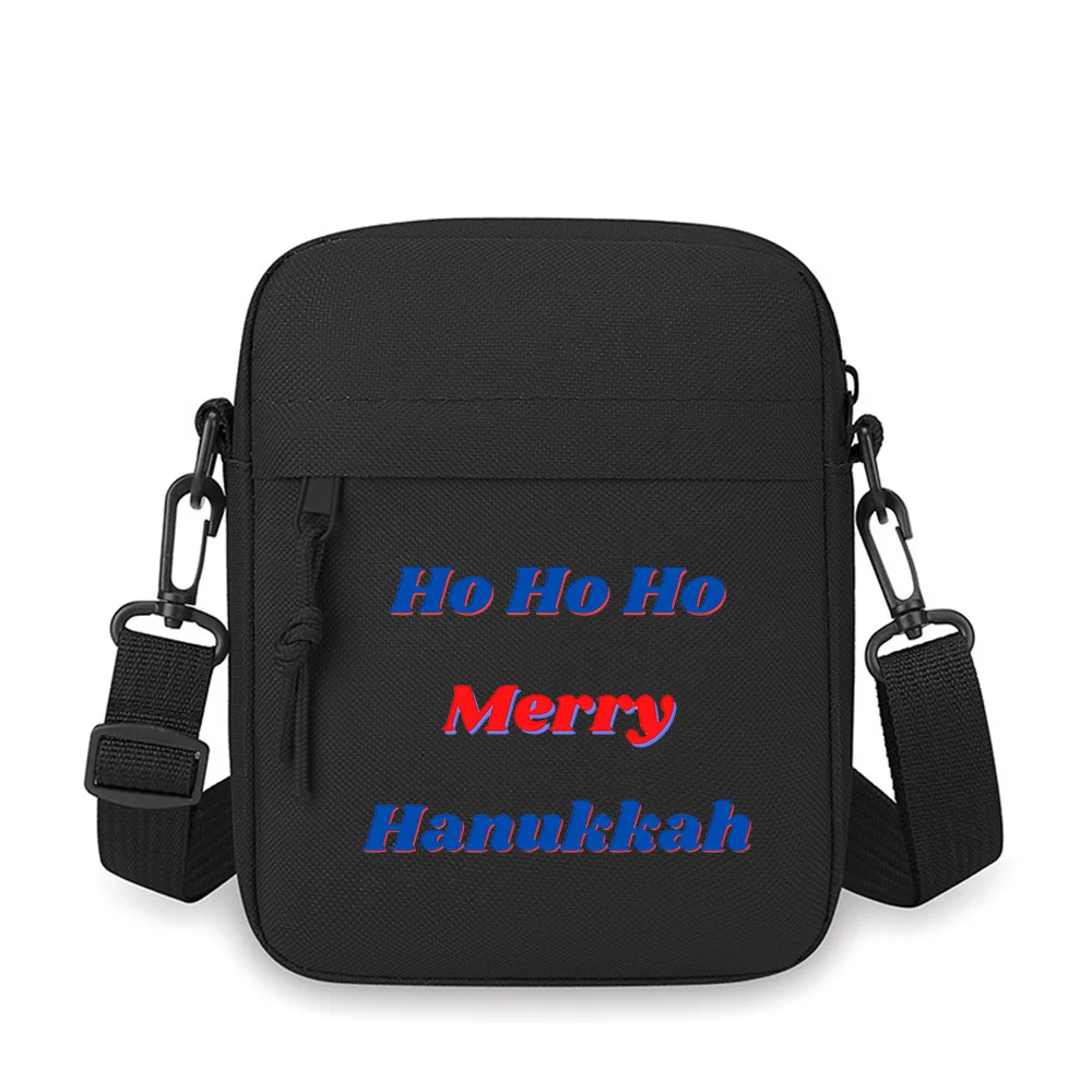 

Ho Ho Ho Merry Hanukkah Men Crossbody Bag Single Shoulder Women Cartoon Anime Film Printing Design Unisex