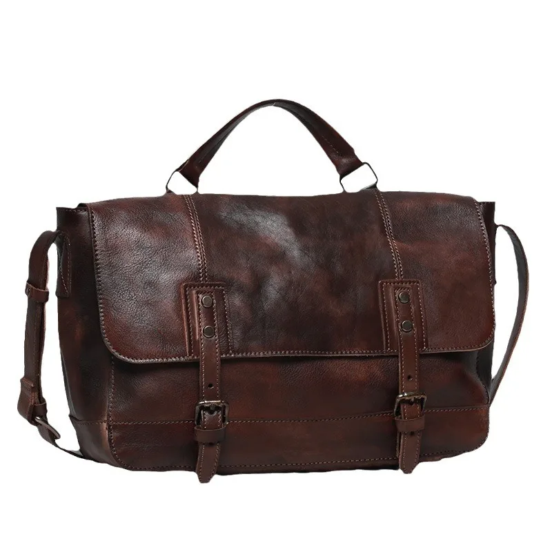 แฟชั่นVINTAGEกระเป๋าเอกสารของแท้หนังไหล่Toteกระเป๋าผู้ชายEssengerกระเป๋าCrossbodyชายกระเป๋าถือBolso Grande Mujer