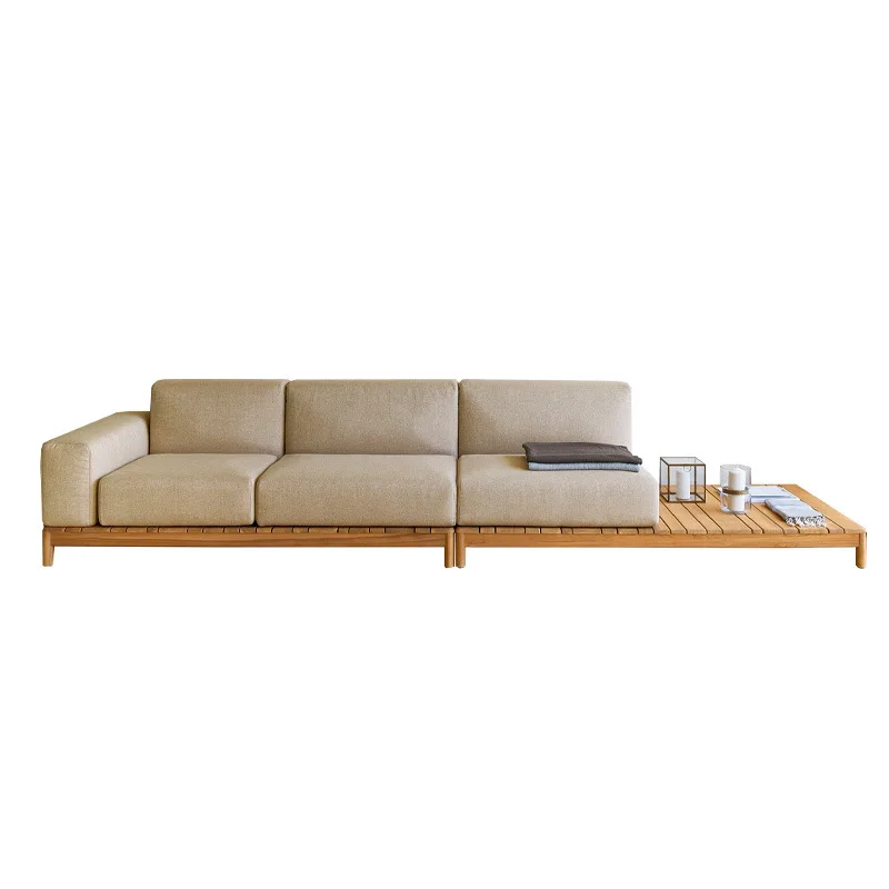 Outdoor teak courtyard sofa, outdoor balcony hotel homestay leisure sofa combination
