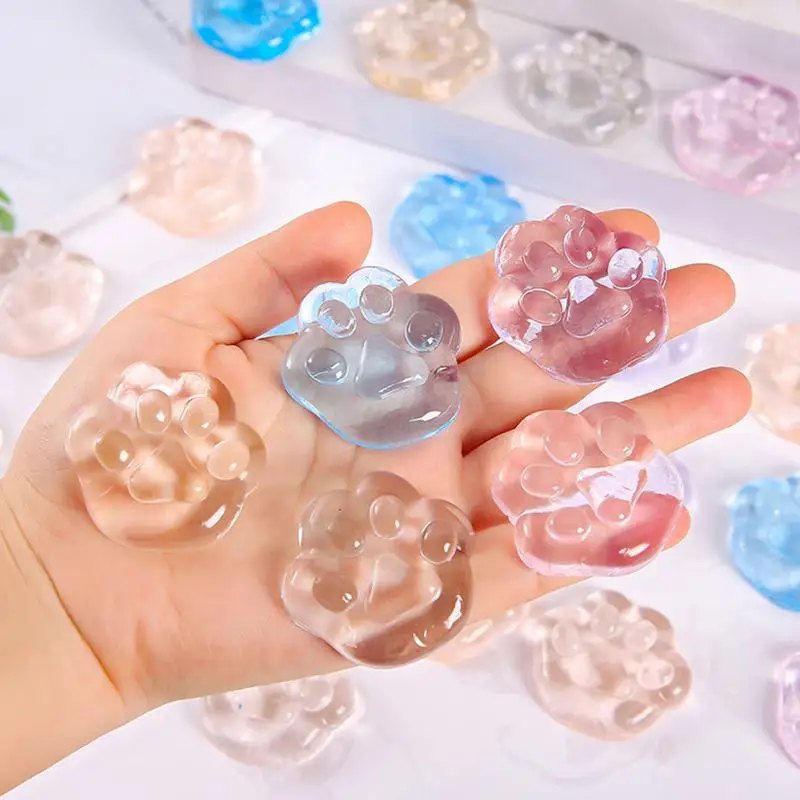 

Cat Paw Fidget Stress Toy Adorable Soft Squeeze Toys Novelty 40pcs Transparent Cat Paw Sensory Ball For Kids Party Favors Goodie