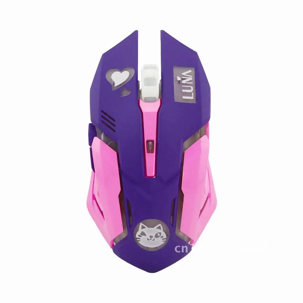 

Wireless Mouse 2.4G Colorful Backlight USB PC Computer Cute Gaming Mice Ergonomic Mause For Laptop PC Girls Pink Cute Kids