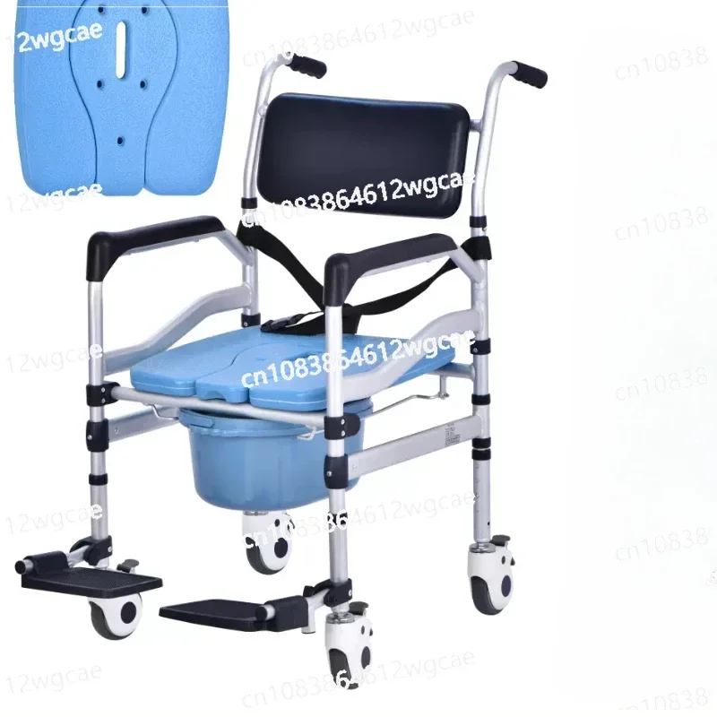 

Folding Mobile Bath Chair for The Elderly and Disabled Pregnant Women Portable Toilet Stainless Steel Toilet with Wheels