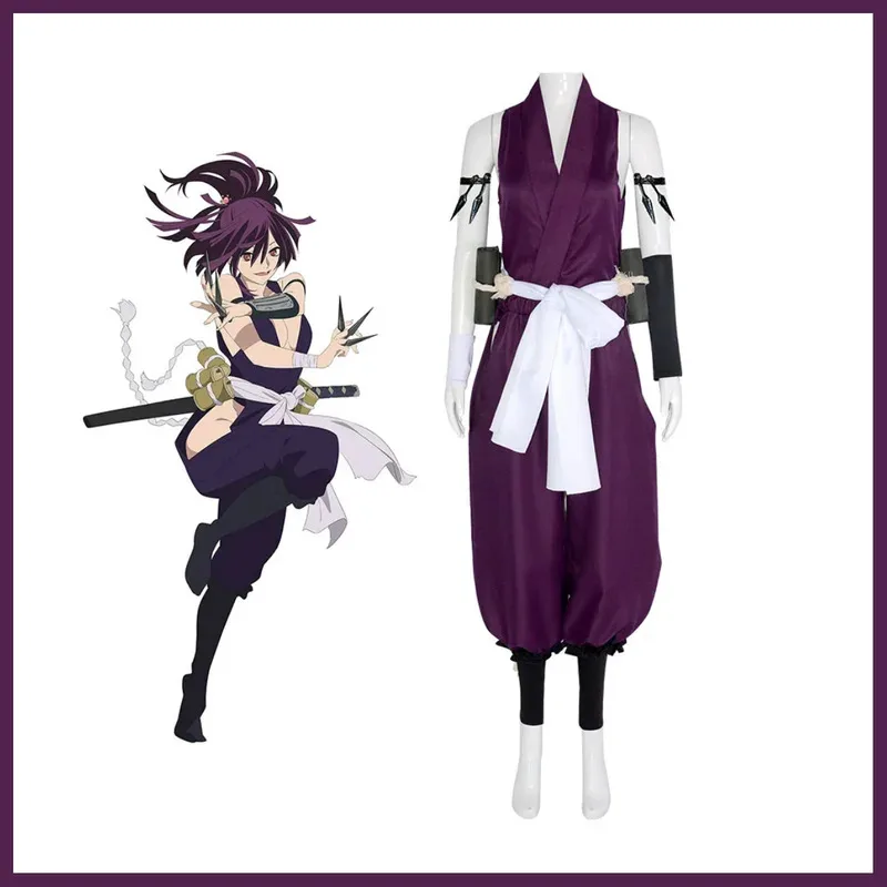 

Аниме Hell's Paradise Yuzuriha Косплей Костюм Темно-фиолетовые топы Боевая форма Полный комплект парика Женский сексуальный карнавал Pa8;c'4,t;6.j'2;