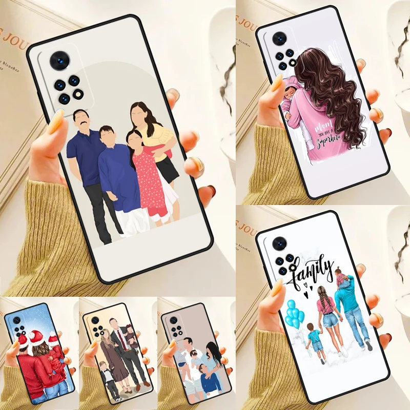 

Mom Dad Daughter Son Case For Samsung Galaxy S24 Plus S23 S20 S21FE Lite S22 Ultra Note 20 S8 S9 S10 Phone Coque