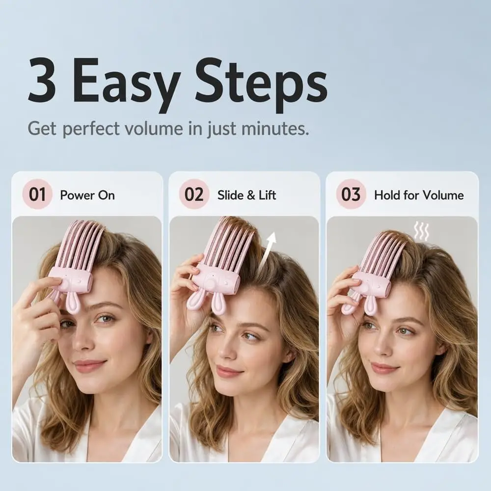 Rechargeable Heated Hairpin High Crown Wireless Volumizing Bangs Clip Curling Fixed Shape Cat Pattern Fluffy Hair Roller