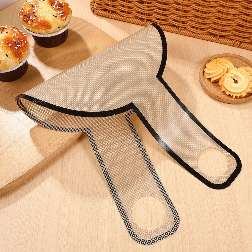 

2Pcs Black Long H Silicone Baking Mats Pot Holders Round Oven Liners Reusable Non Stick Heat Resistance Easy Clean
