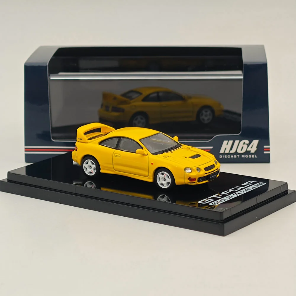 Hobby Japan 1/64 For CELICA GT-FOUR ST205 JDM STYLE Yellow HJ642064AY Diecast Models Car Collection Auto Toys Gift