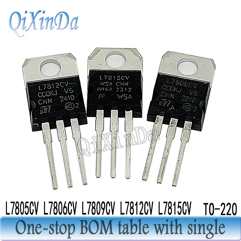 

10PCS L7805CV L7806CV L7808CV L7809CV L7812CV L7815CV L7824CV L7905CV L7909CV L7912CV L7915CV TO-220 Voltage Regulator