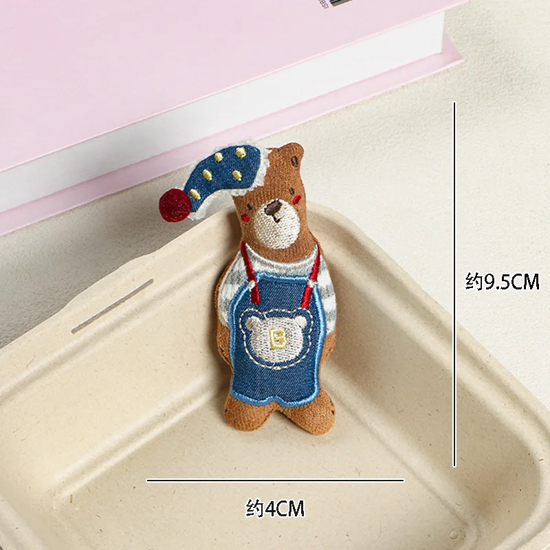 Brooch Pin Soft Plush Denim Bear Accessory Girl Backpack Bag Decoration Lightweight Blue Small Daily Party Travel Gift